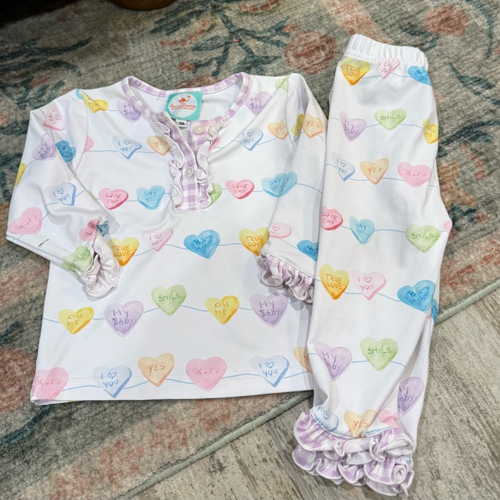 Smocked flamingo pajamas